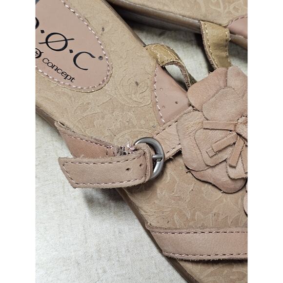 B.O.C. Born Concept Womens Pink Leather Block Heel Slide Sandals Size 7 Preppy - Picture 9 of 10